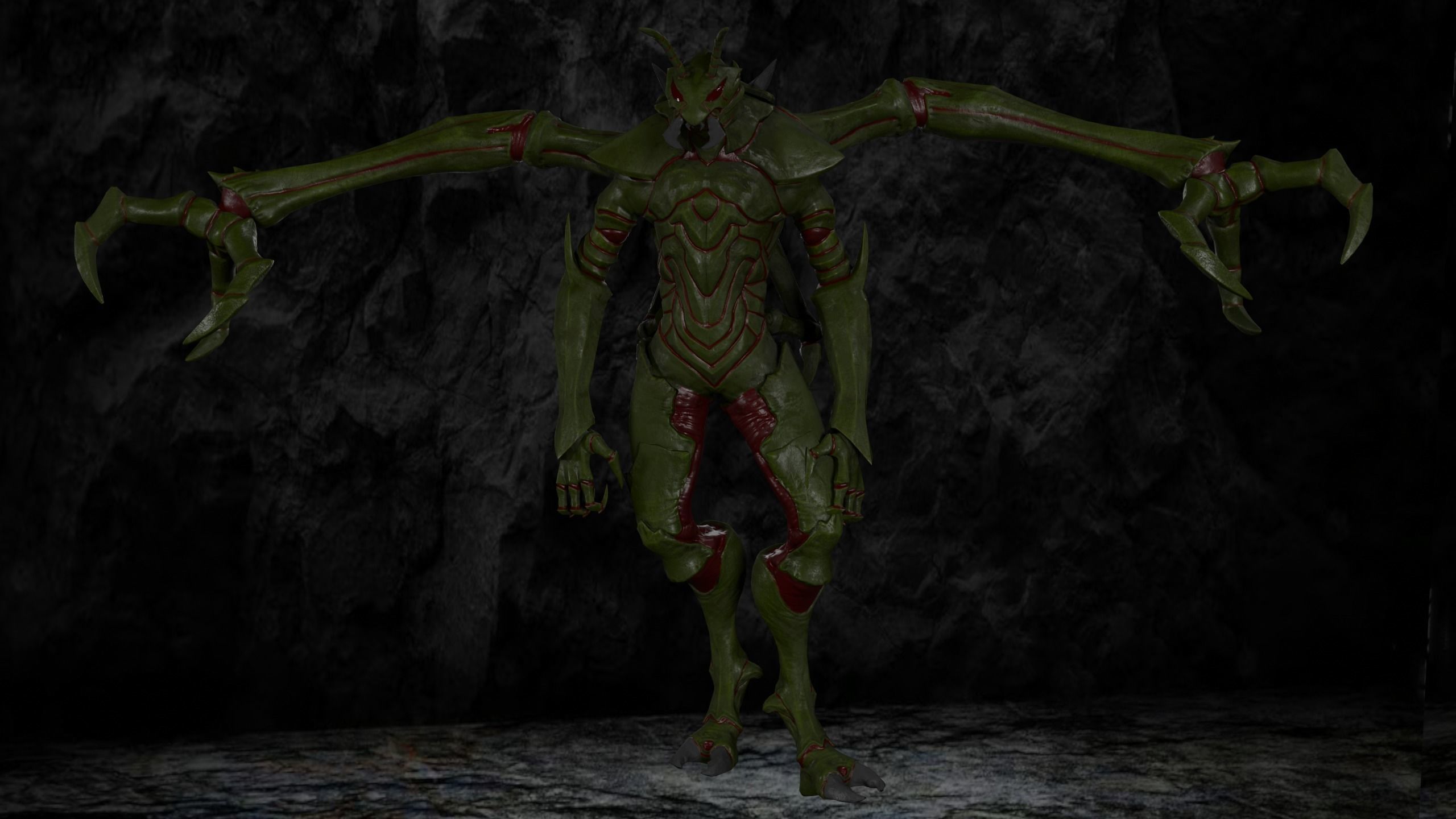 Monster ant PBR Low-poly 3D model_4