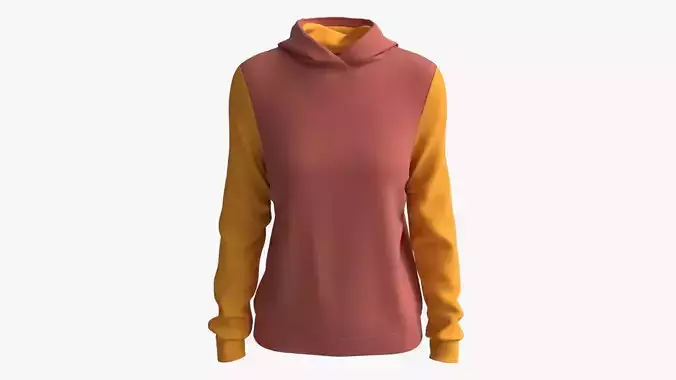 Hoodie for Women Mockup 02 Yellow Red