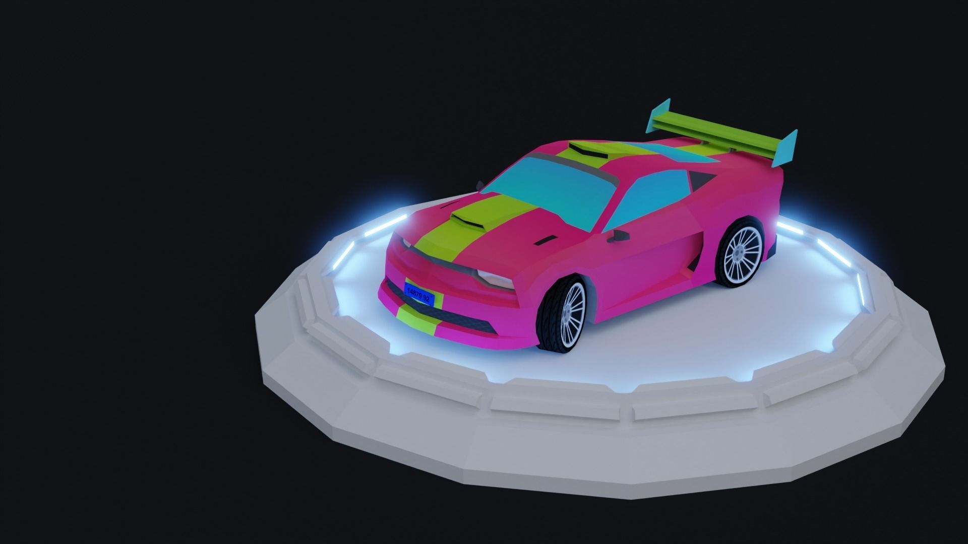 Sport Car Pack Game Asset 2 Low-poly 3D model_6