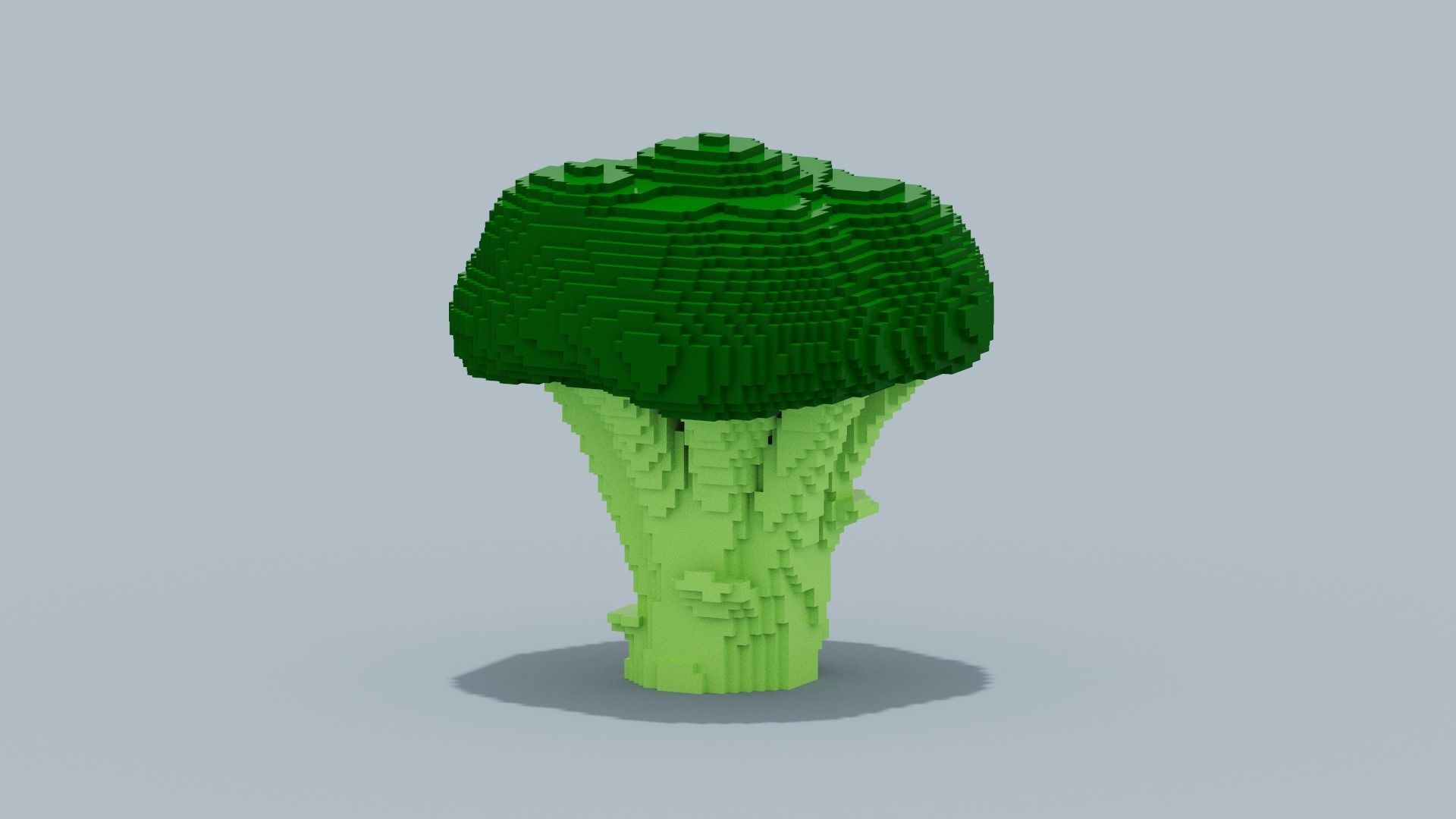 Voxel Broccoli Low-poly 3D model_7