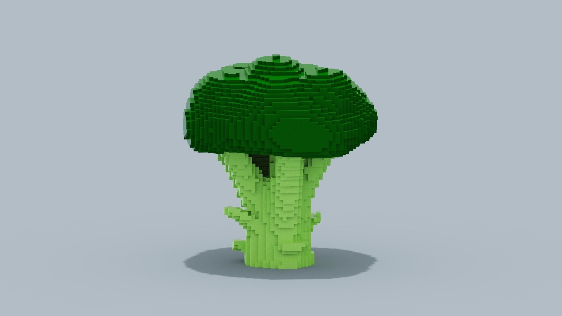 Voxel Broccoli Low-poly 3D model_1