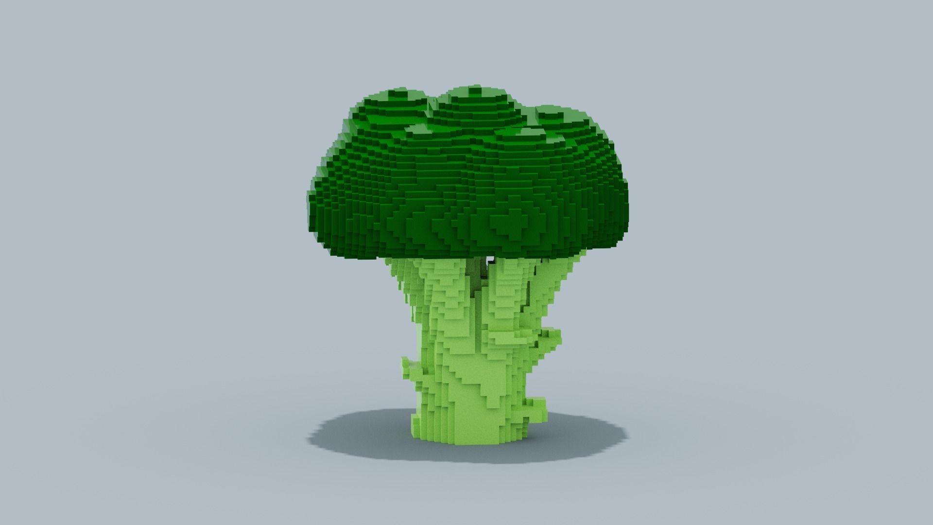 Voxel Broccoli Low-poly 3D model_9
