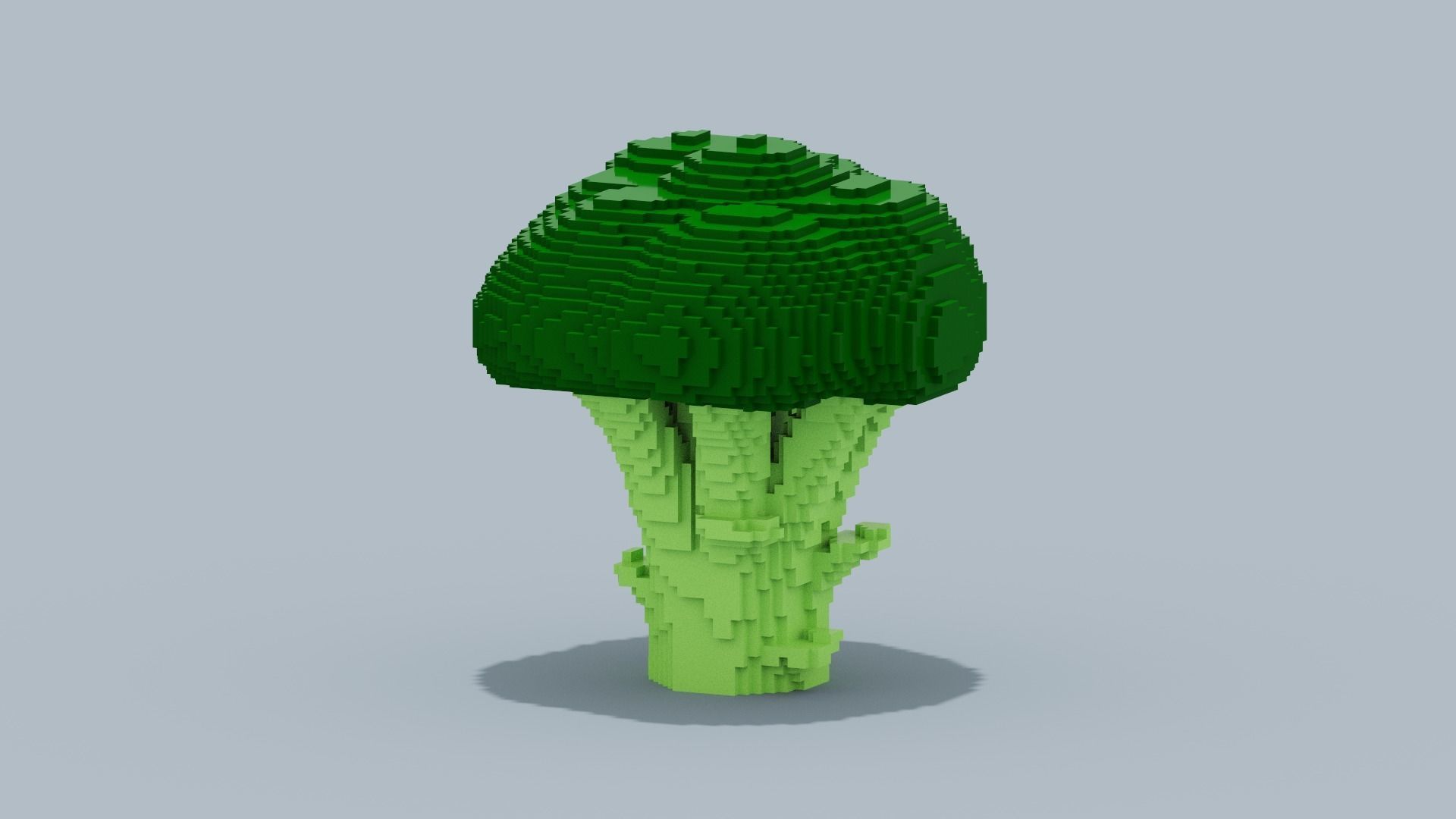 Voxel Broccoli Low-poly 3D model_10