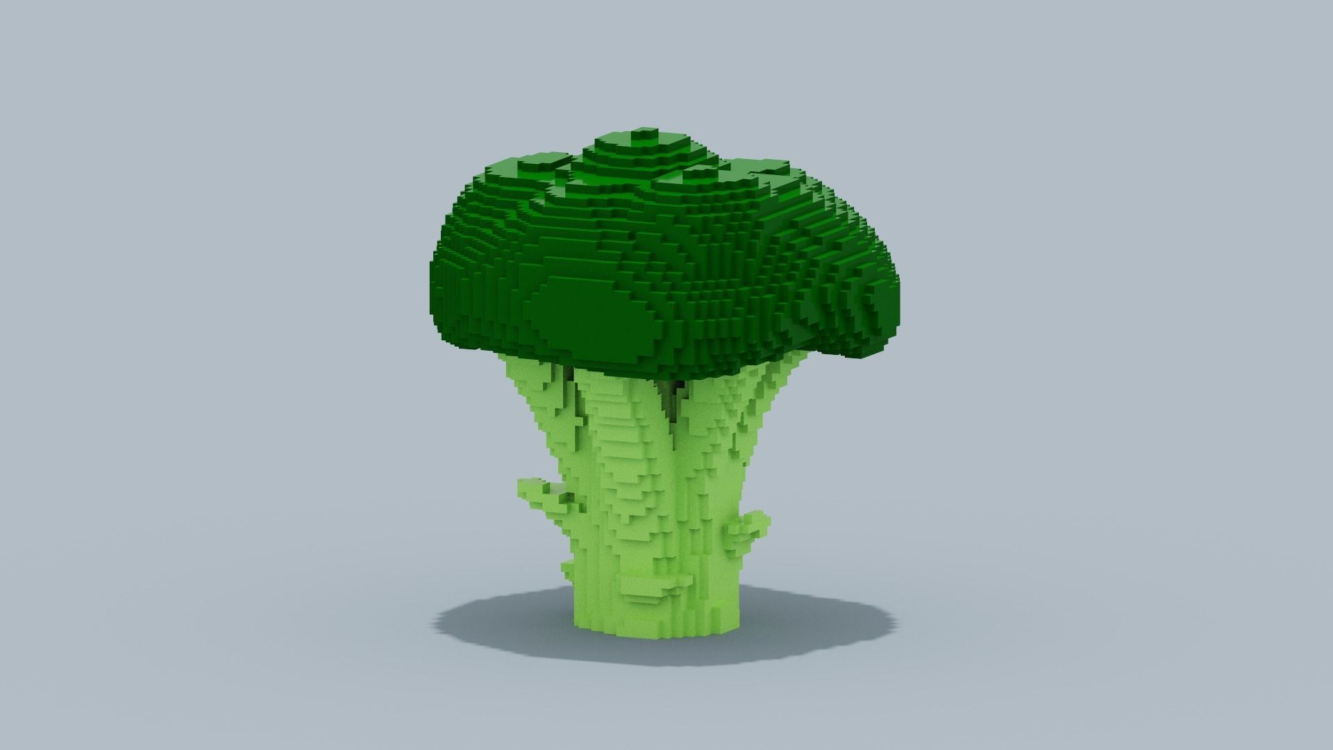 Voxel Broccoli Low-poly 3D model_5
