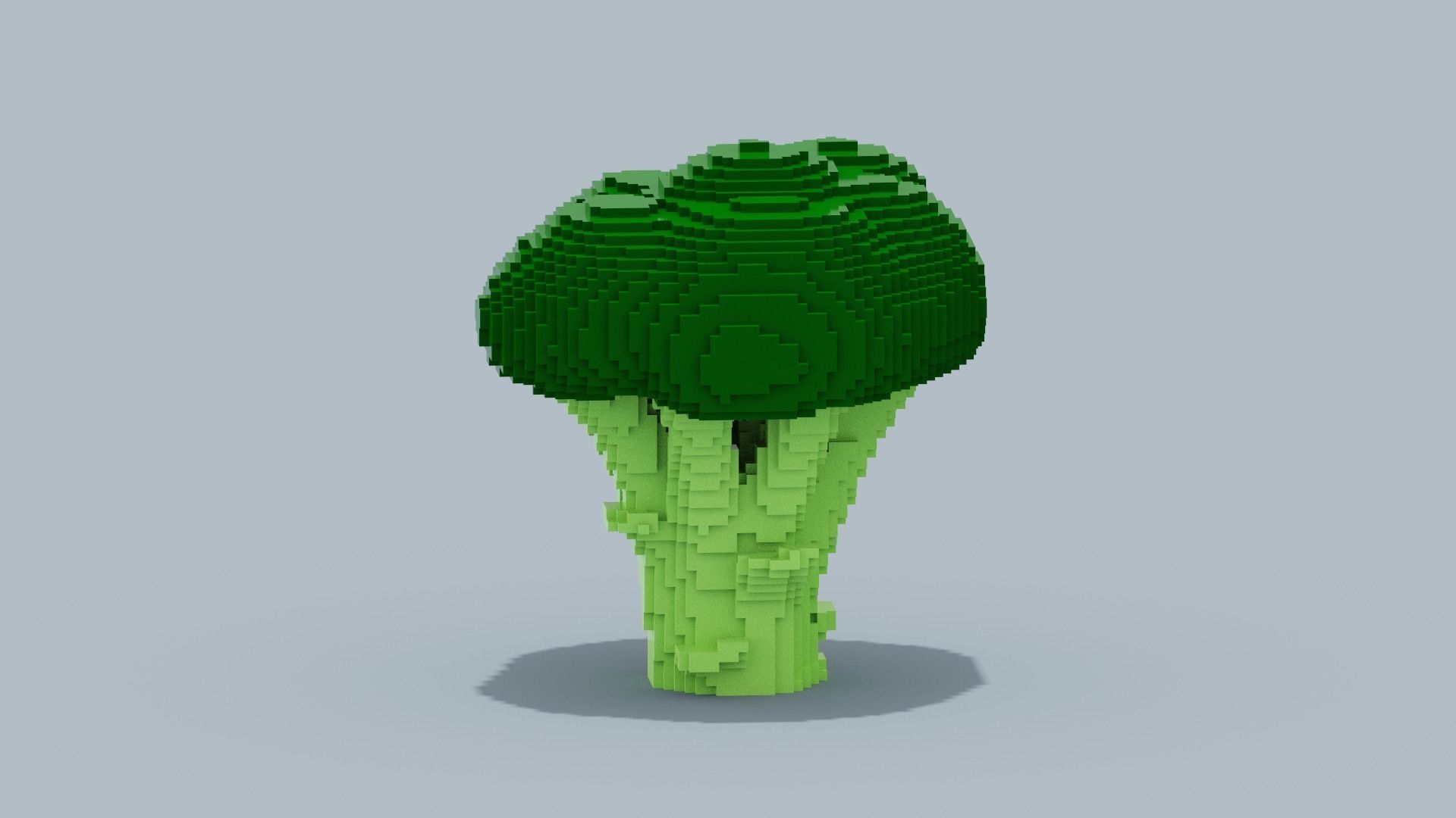 Voxel Broccoli Low-poly 3D model_3