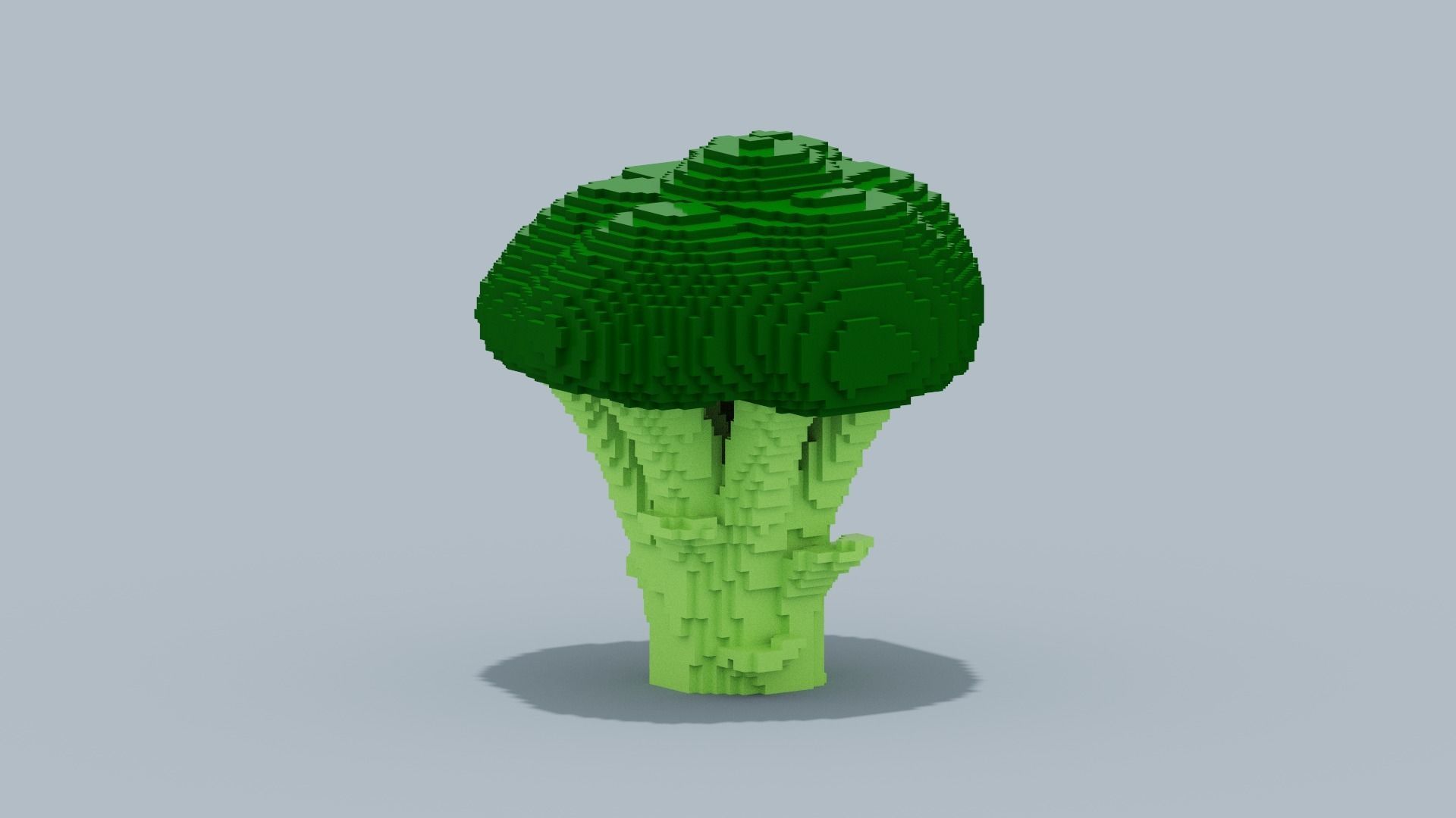 Voxel Broccoli Low-poly 3D model_11