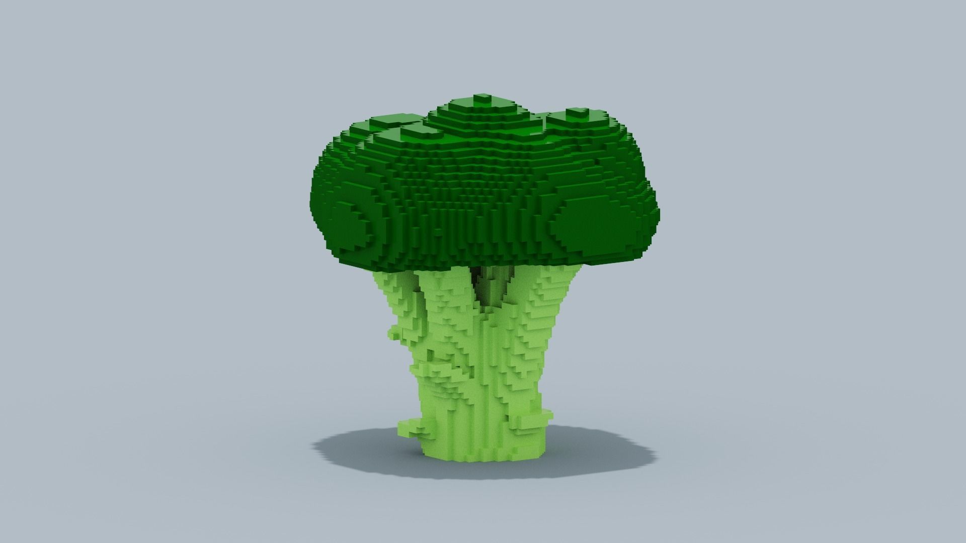 Voxel Broccoli Low-poly 3D model_4