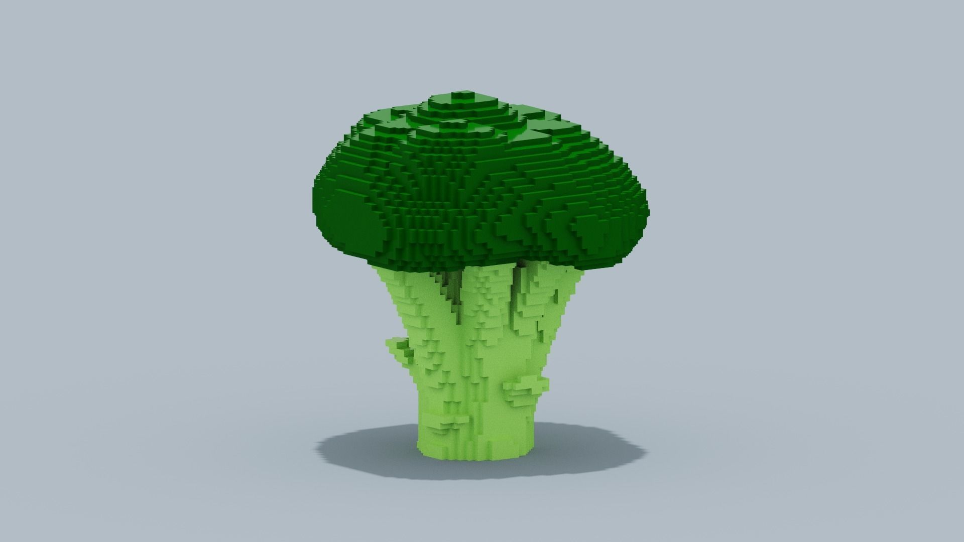 Voxel Broccoli Low-poly 3D model_2