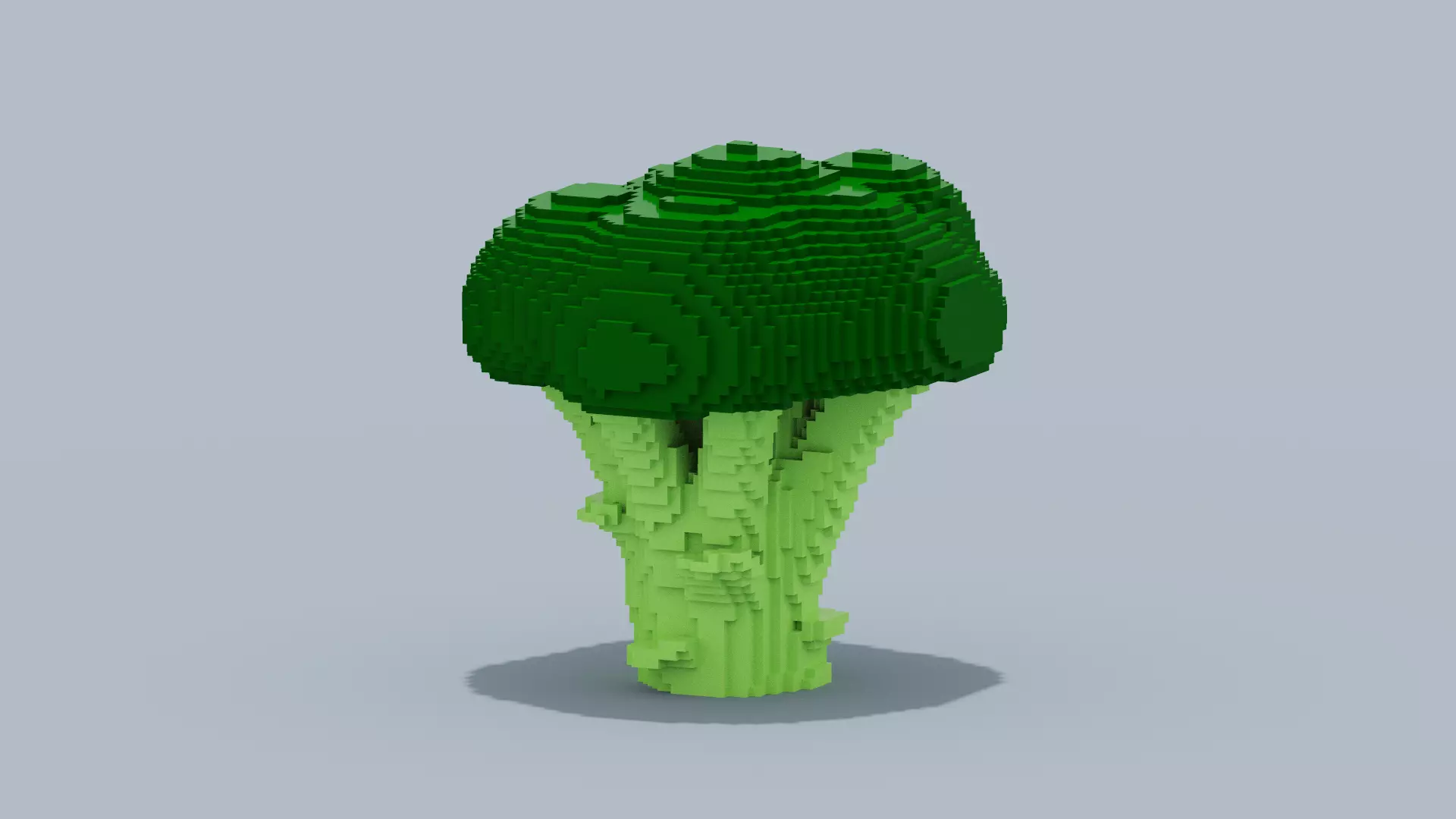 Voxel Broccoli Low-poly 3D model_0