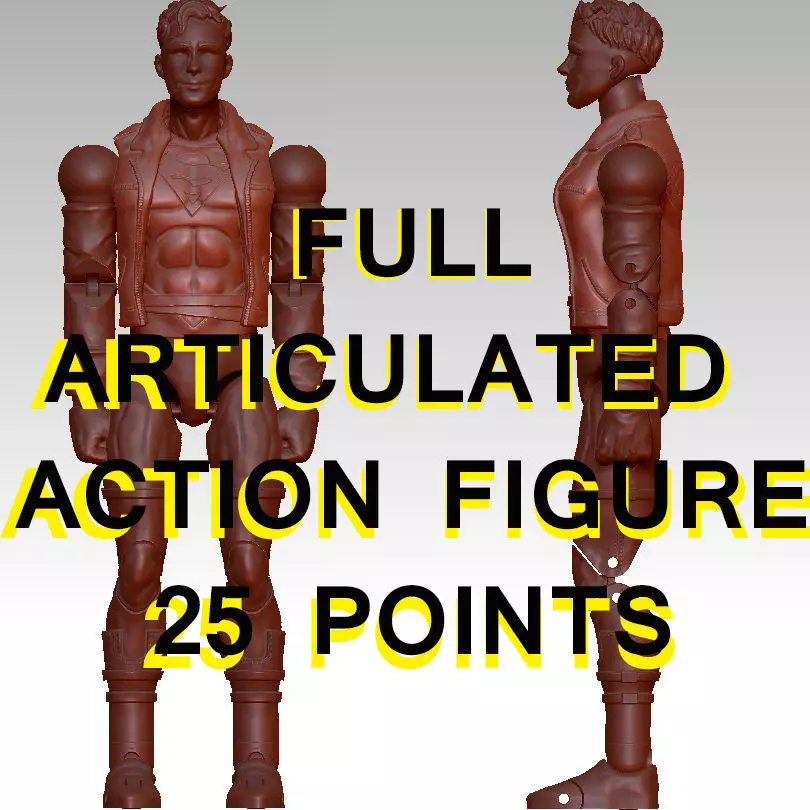 Superboy Articulated Action figure  3D print model_0