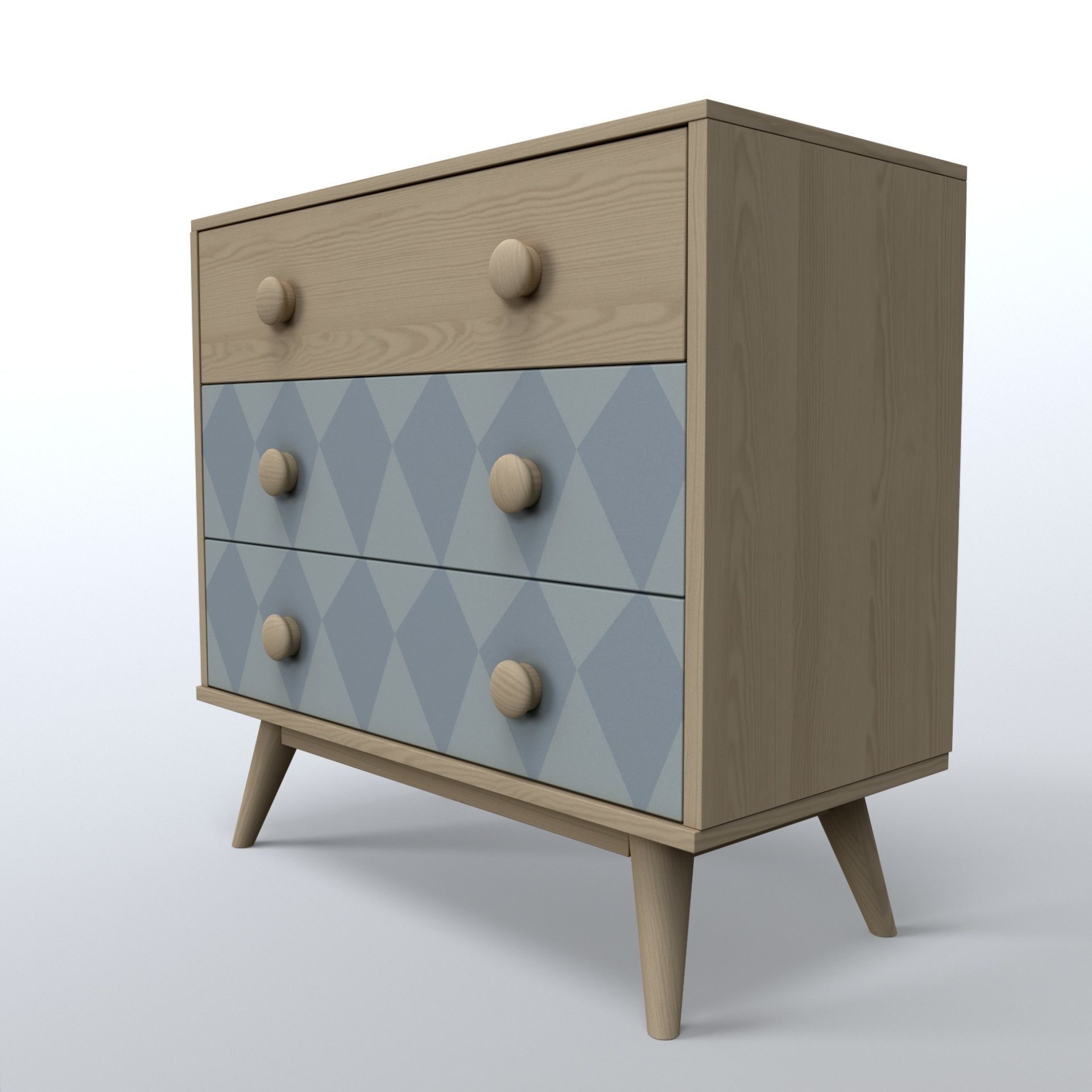 Chest of drawers Low-poly 3D model_3
