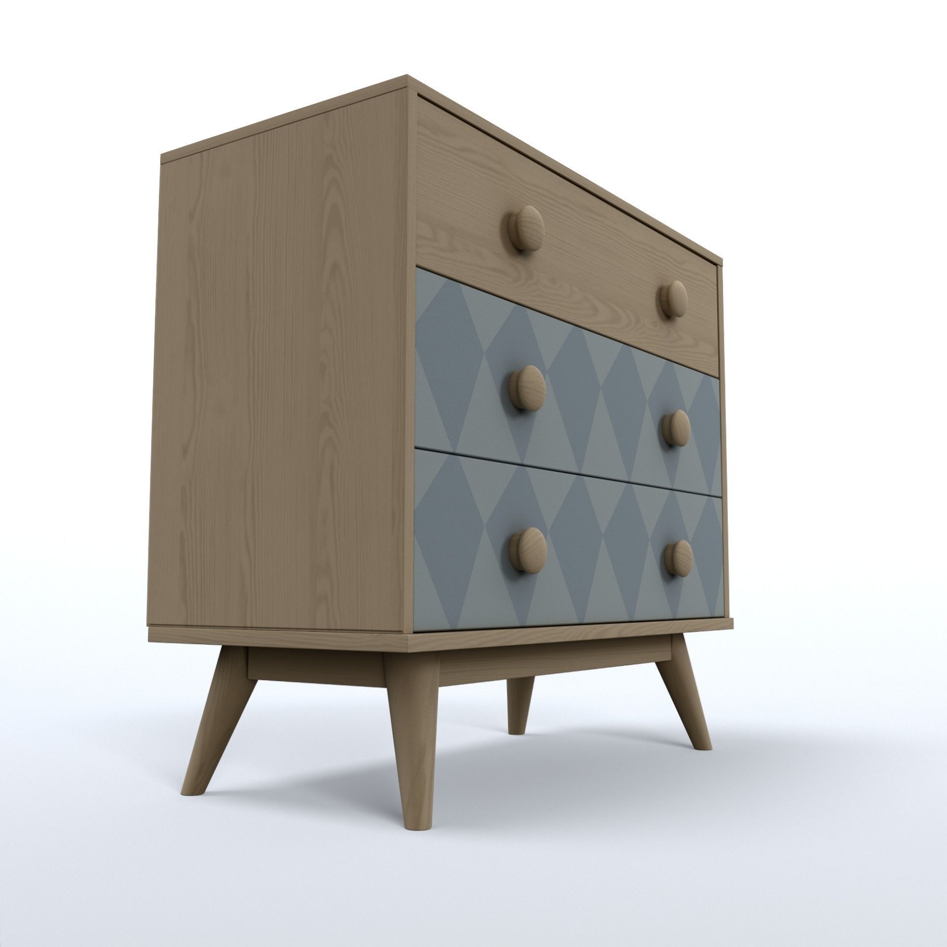 Chest of drawers Low-poly 3D model_2