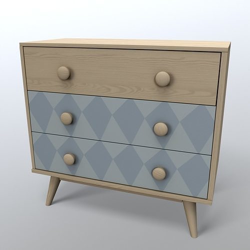 Chest of drawers Low-poly 3D model