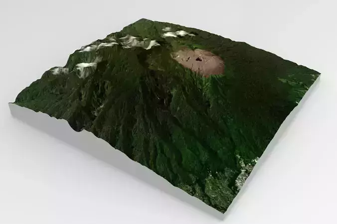 Mount Merapi Volcano in Indonesia 3D model