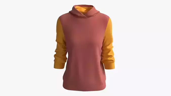 Hoodie for Women Mockup 04 Yellow Red