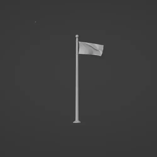 Flag with Pole 3D print model