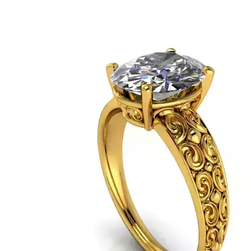 Vintage 2 carat diamond ring hand crafted style design 