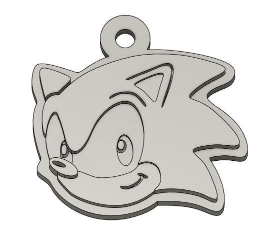 Sonic keychain print model 3D 3D print model_3