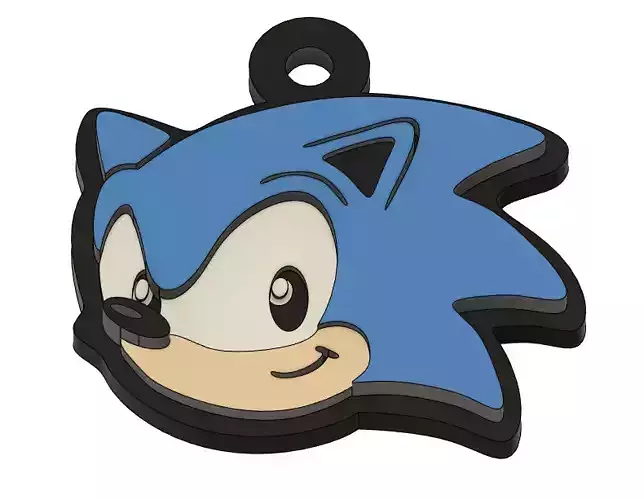 Sonic keychain print model 3D
