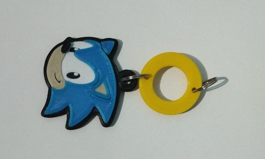 Sonic keychain print model 3D 3D print model_2