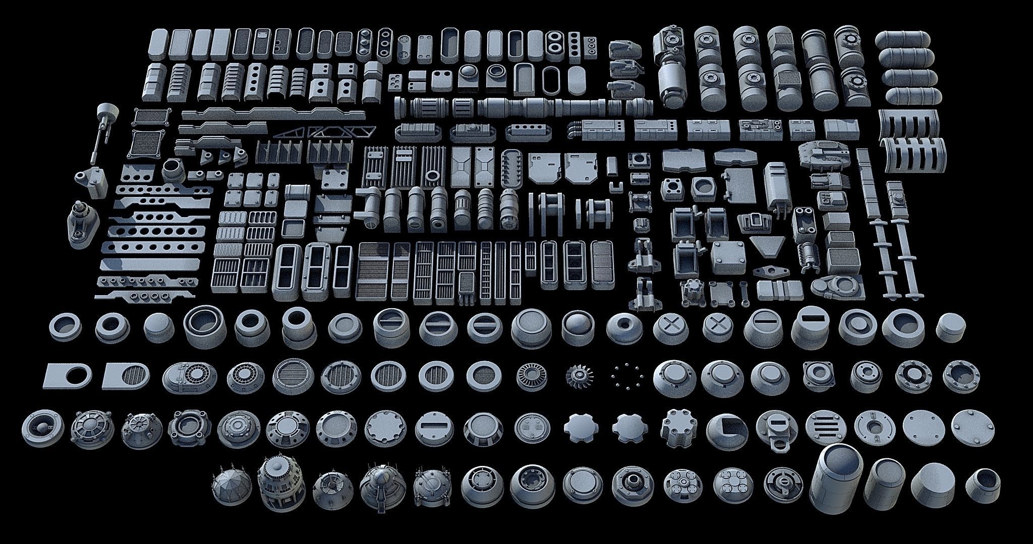 Sci-Fi KitBash and Props Pack Part one 3D model_1