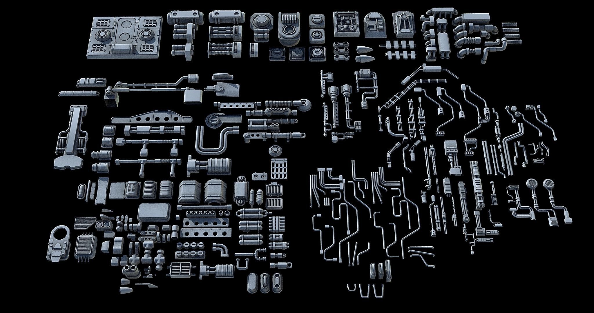 Sci-Fi KitBash and Props Pack Part one 3D model_7