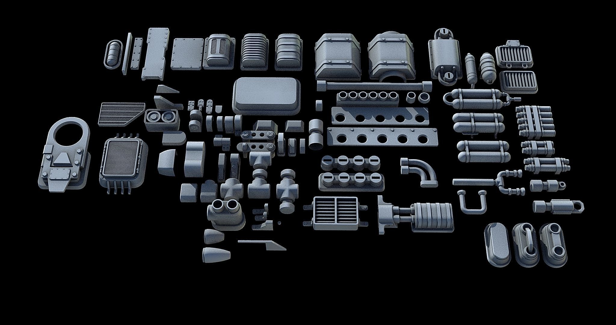 Sci-Fi KitBash and Props Pack Part one 3D model_10