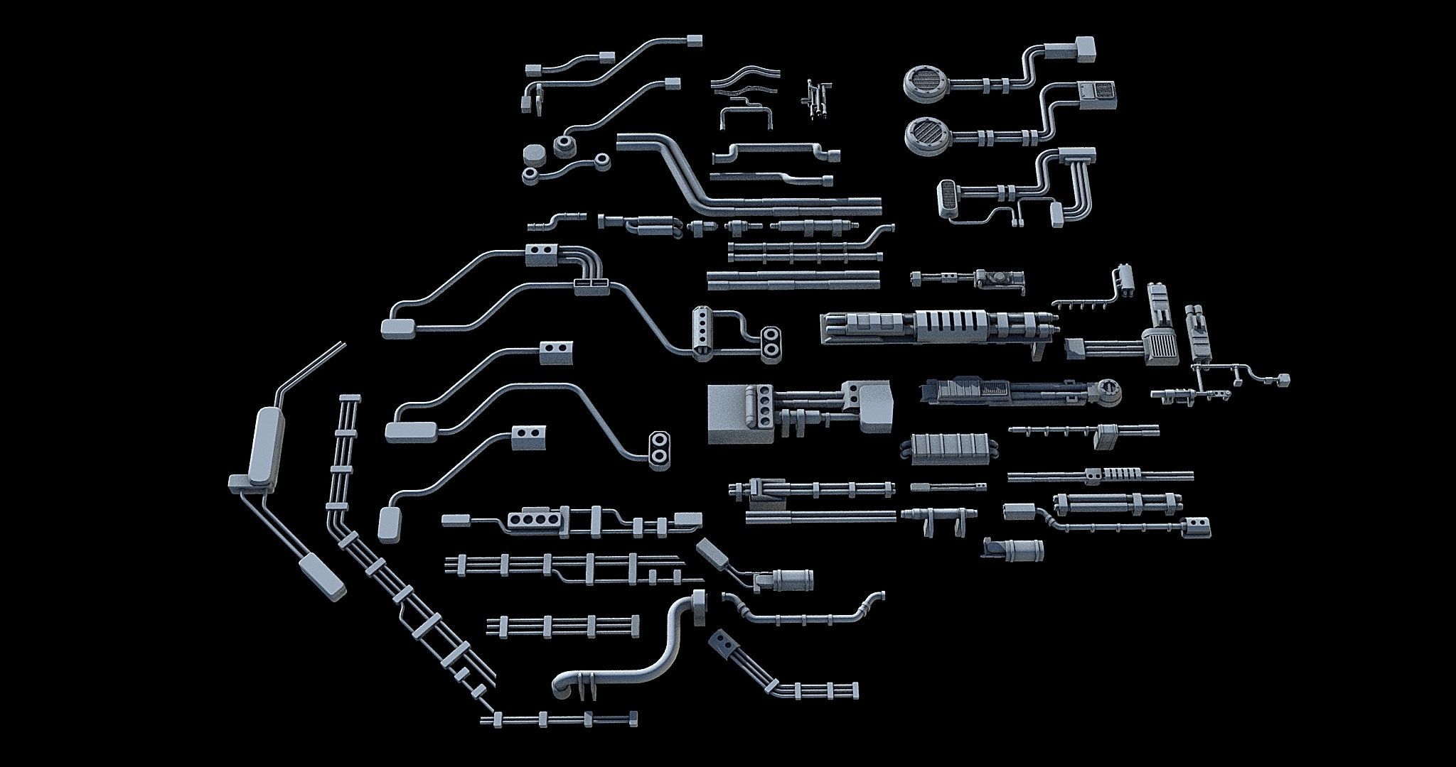 Sci-Fi KitBash and Props Pack Part one 3D model_8