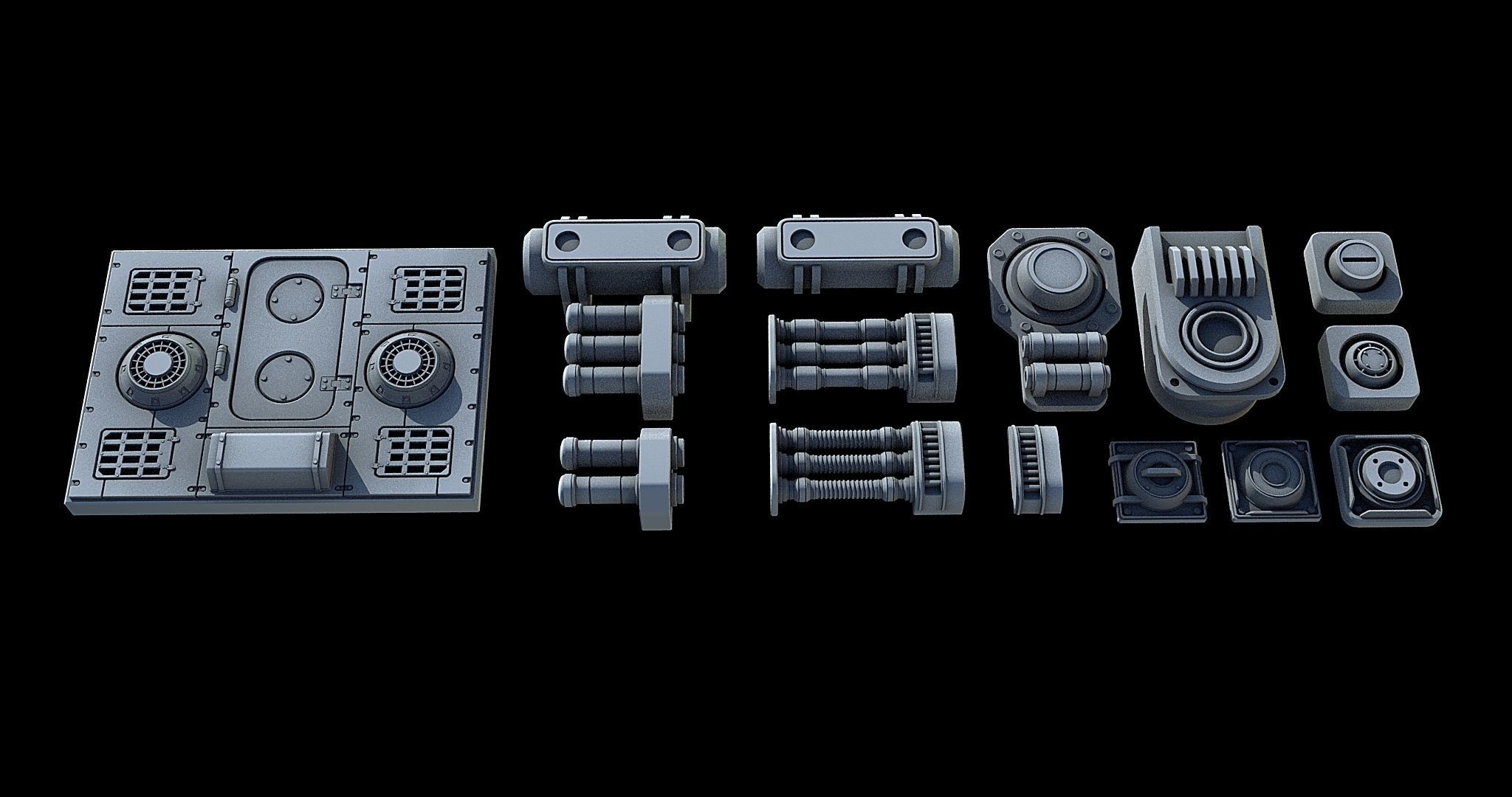 Sci-Fi KitBash and Props Pack Part one 3D model_13