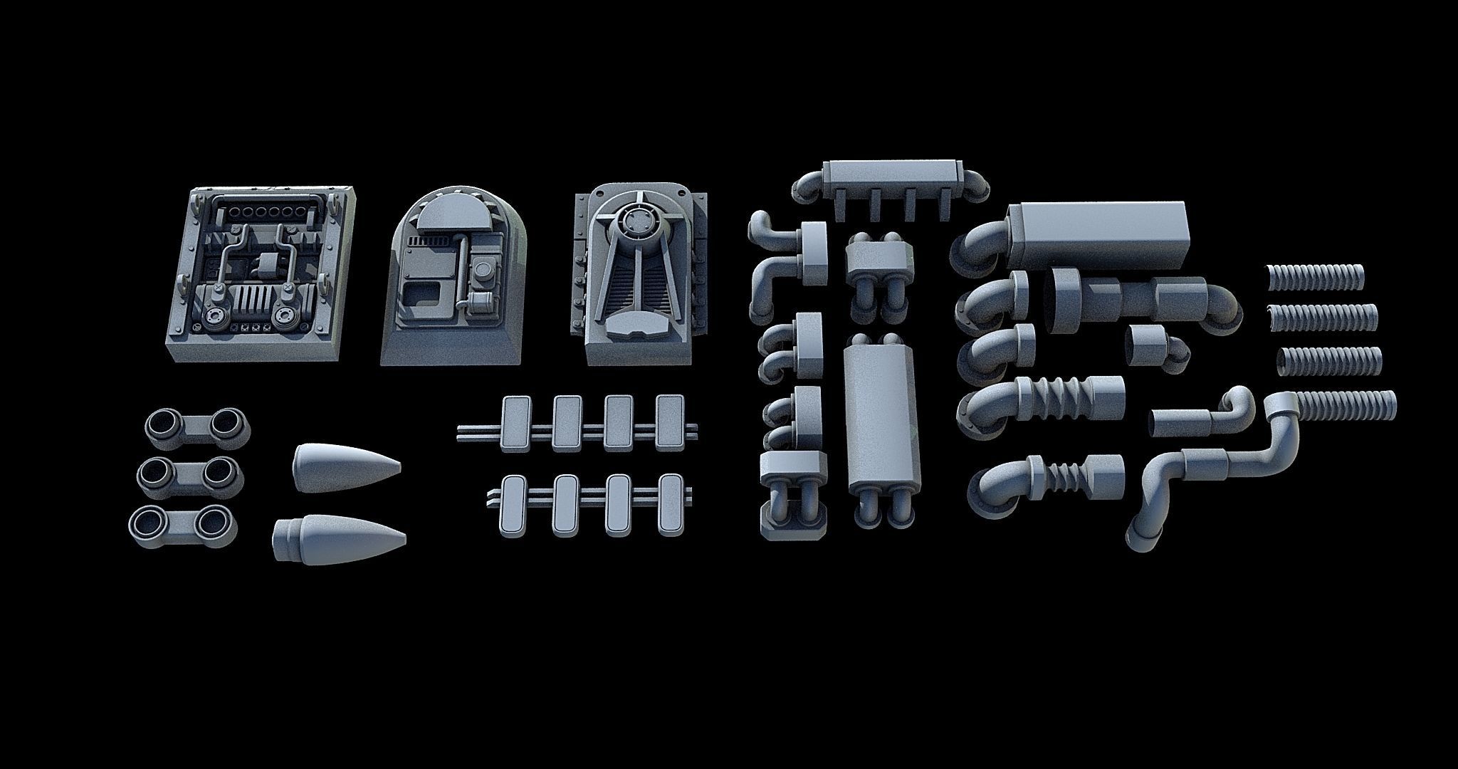 Sci-Fi KitBash and Props Pack Part one 3D model_12
