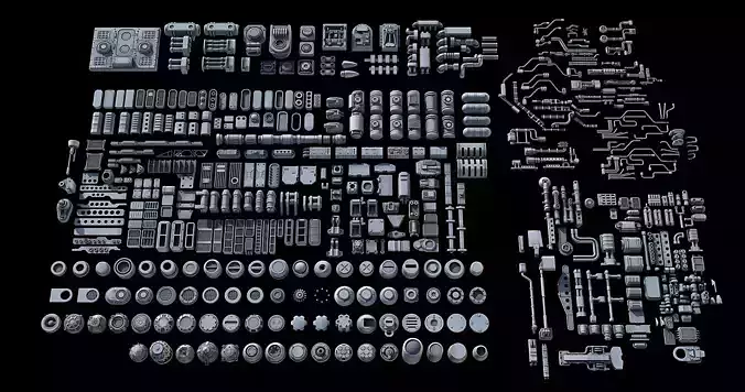 Sci-Fi KitBash and Props Pack Part one 3D model