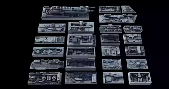Sci-Fi KitBash and Props Pack Part two 3D model