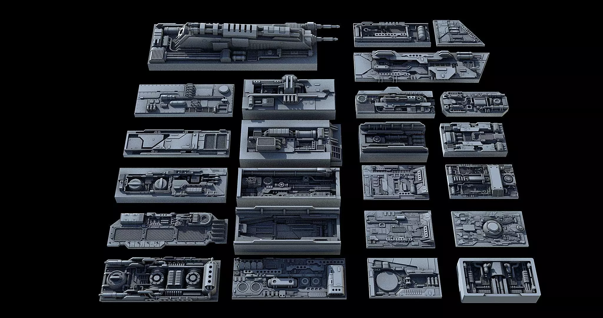 Sci-Fi KitBash and Props Pack Part two 3D model_0
