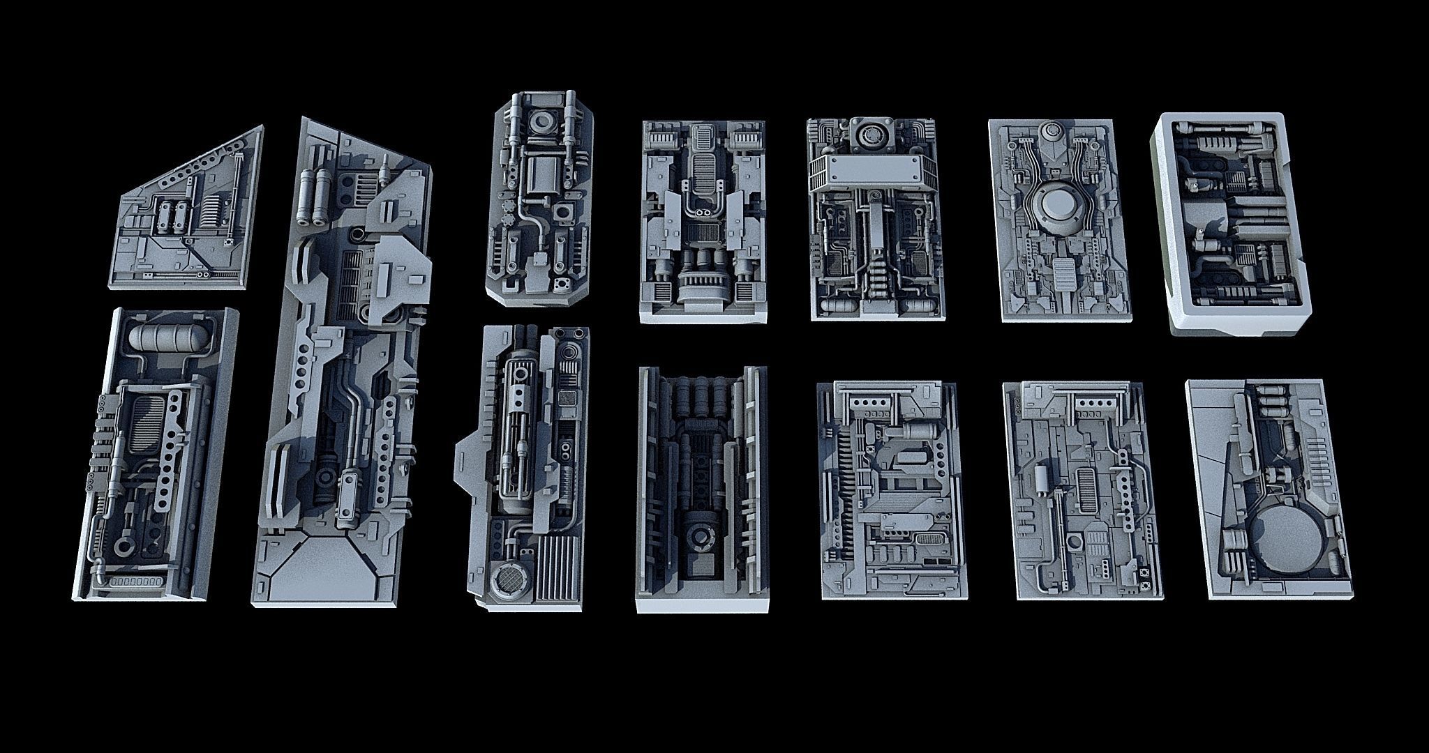 Sci-Fi KitBash and Props Pack Part two 3D model_1