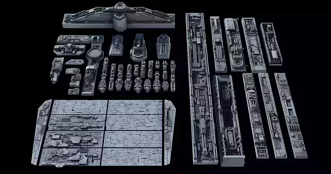 Sci-Fi KitBash and Props Pack Part three 3D model