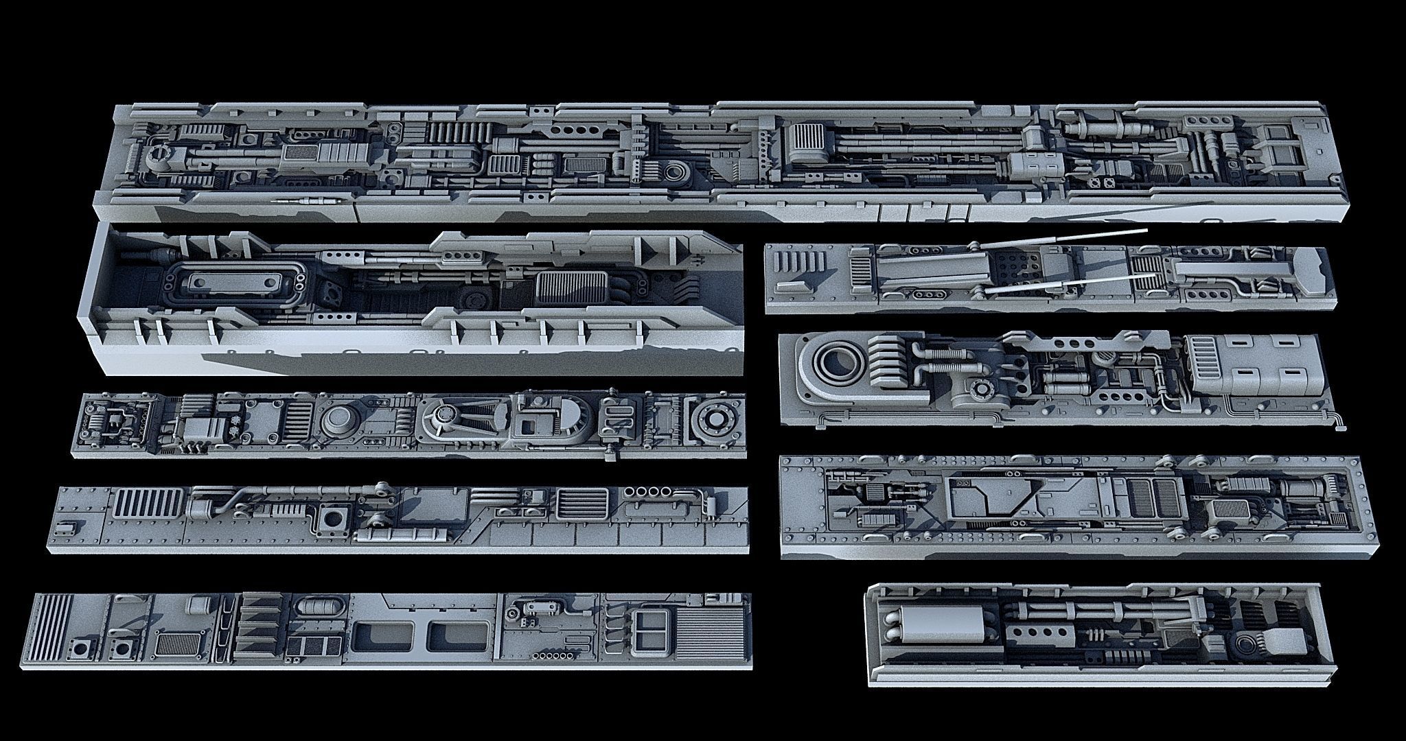 Sci-Fi KitBash and Props Pack Part three 3D model_1