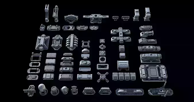 Sci-Fi KitBash and Props Pack Part four 3D model