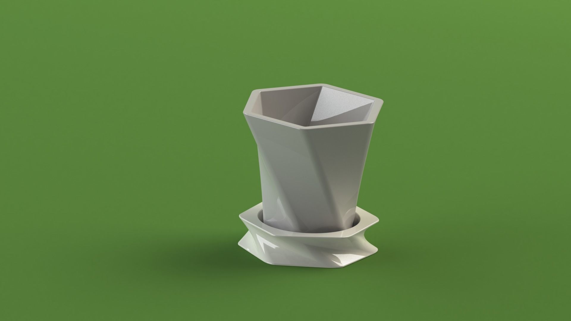 Flowerpot5 hexagon vase 3D print model_6
