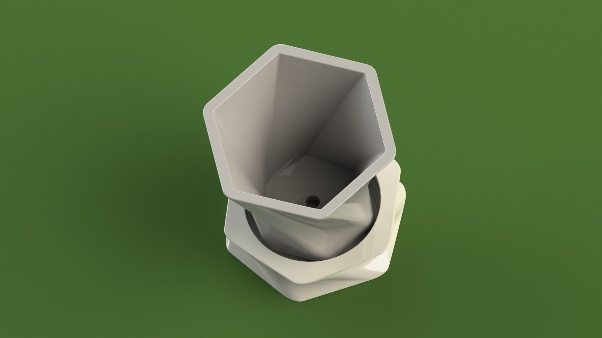Flowerpot5 hexagon vase 3D print model_4
