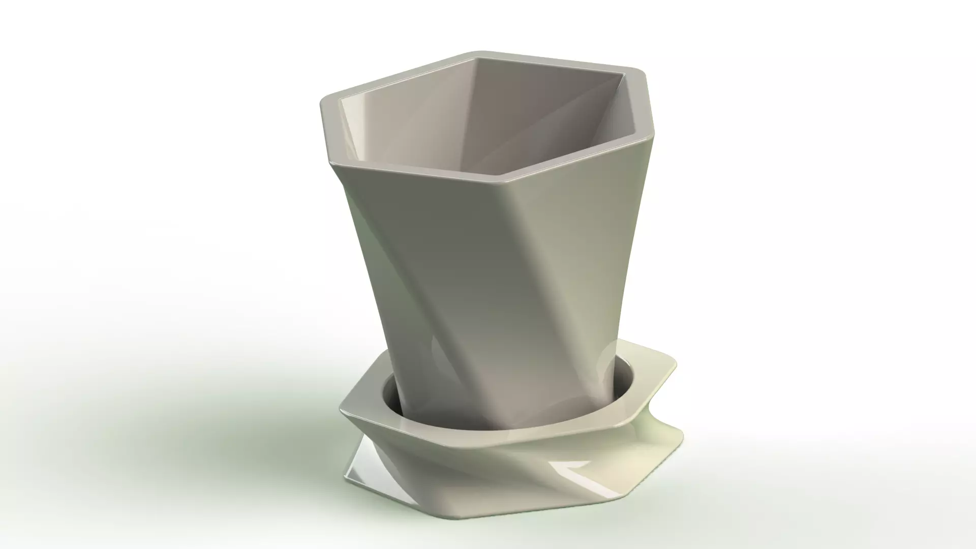 Flowerpot5 hexagon vase 3D print model_0