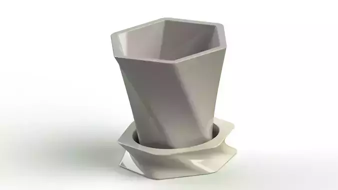 Flowerpot5 hexagon vase 3D print model