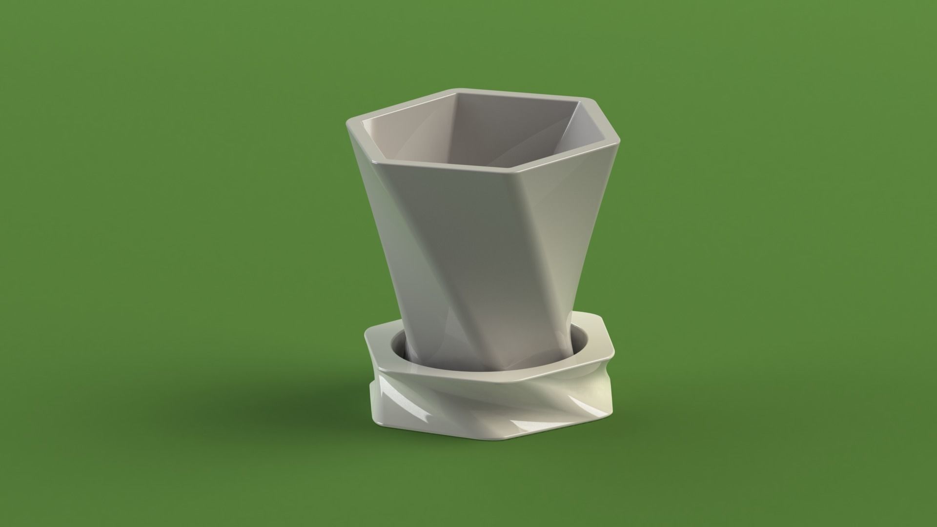 Flowerpot5 hexagon vase 3D print model_8