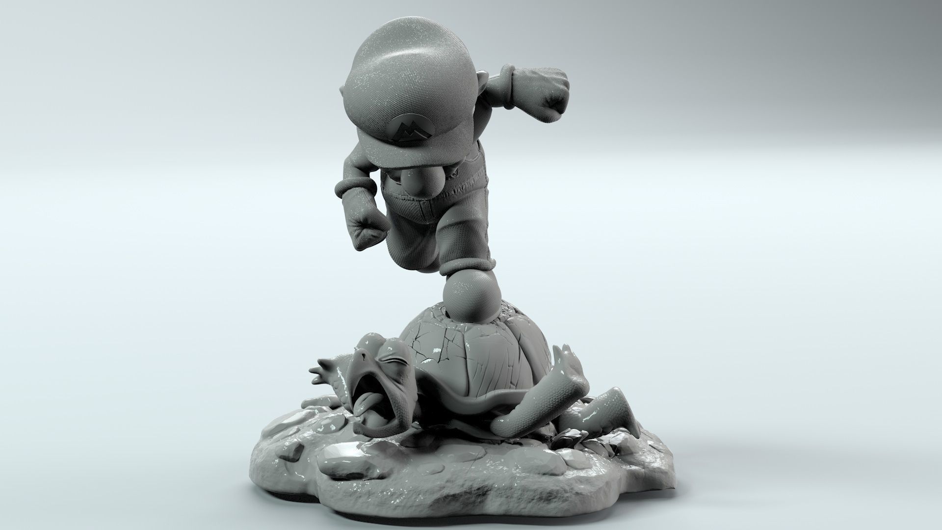 Super Mario and his turtle - 3D Print 3D print model_2