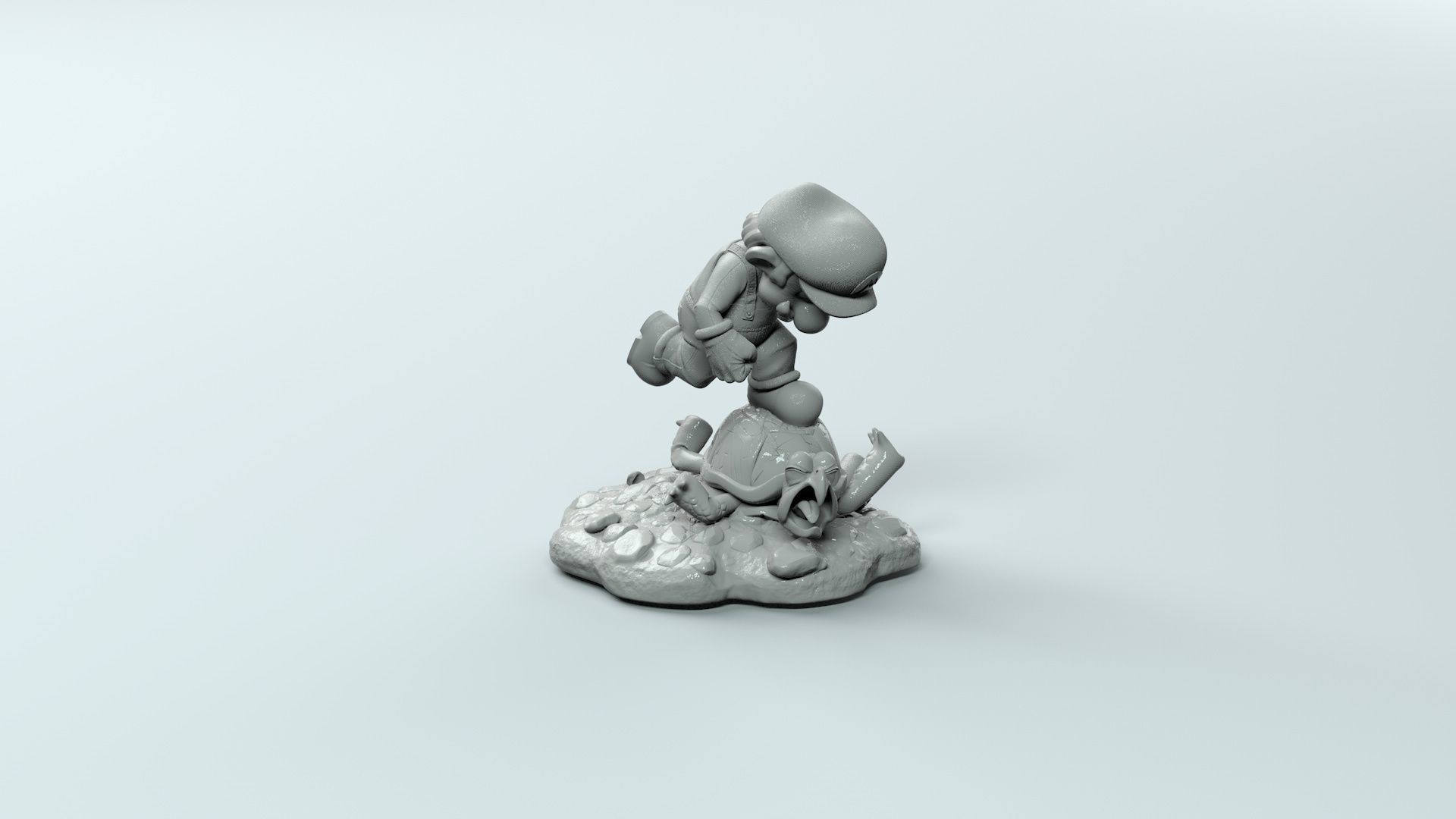 Super Mario and his turtle - 3D Print 3D print model_5