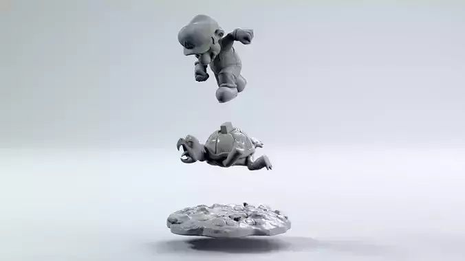 Super Mario and his turtle - 3D Print 3D print model