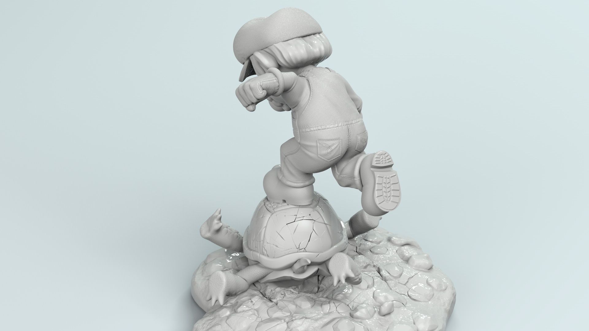 Super Mario and his turtle - 3D Print 3D print model_1