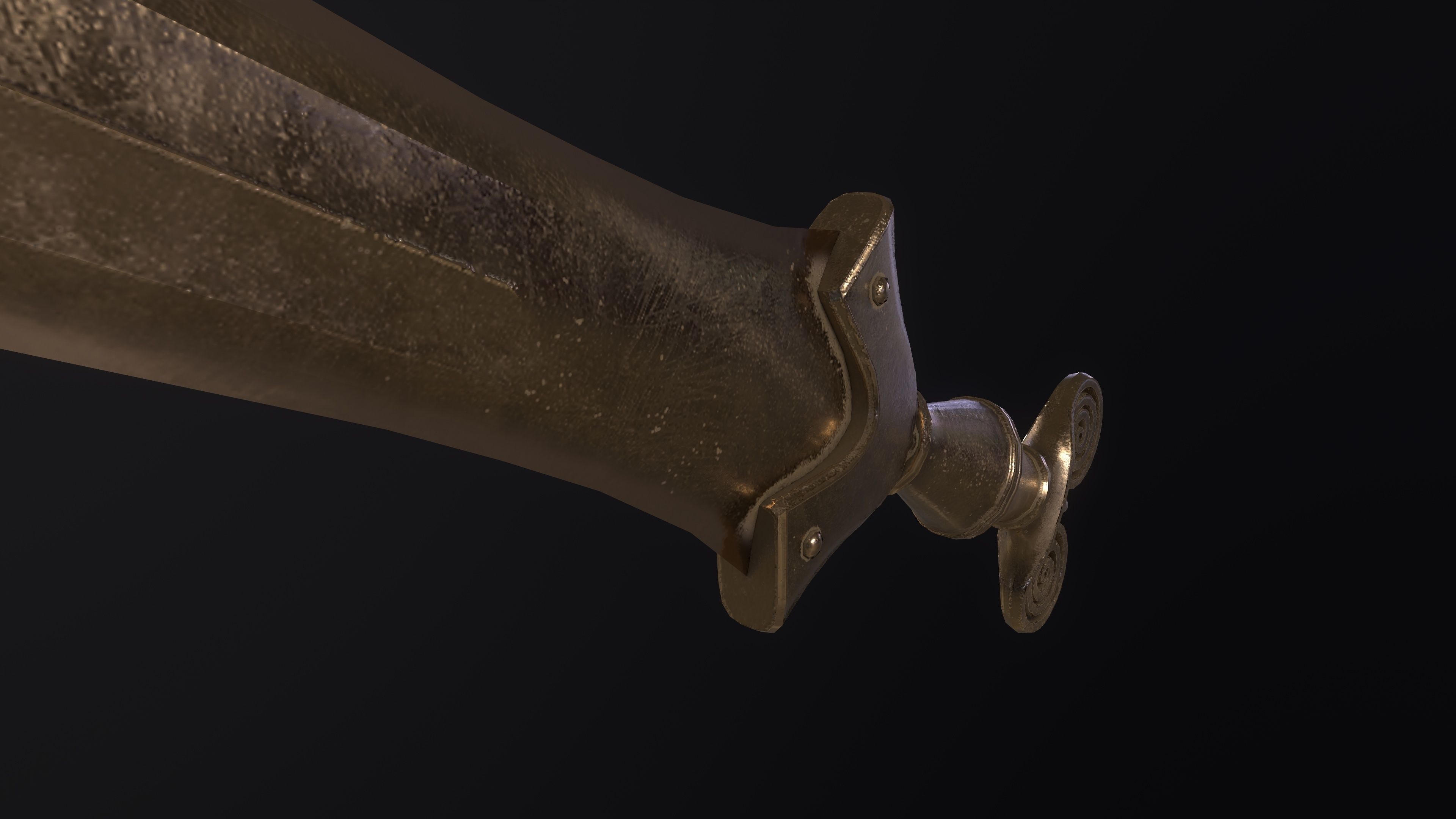 The Celtic Gundlingen - Leaf-Bladed Bronze Sword Low-poly 3D model_12