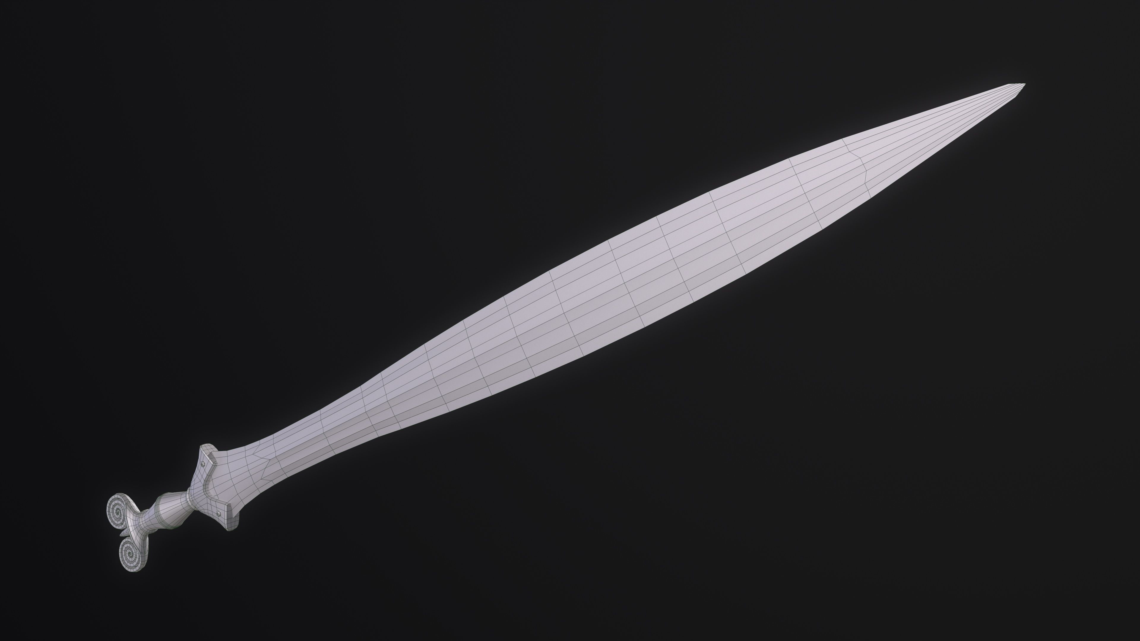 The Celtic Gundlingen - Leaf-Bladed Bronze Sword Low-poly 3D model_14