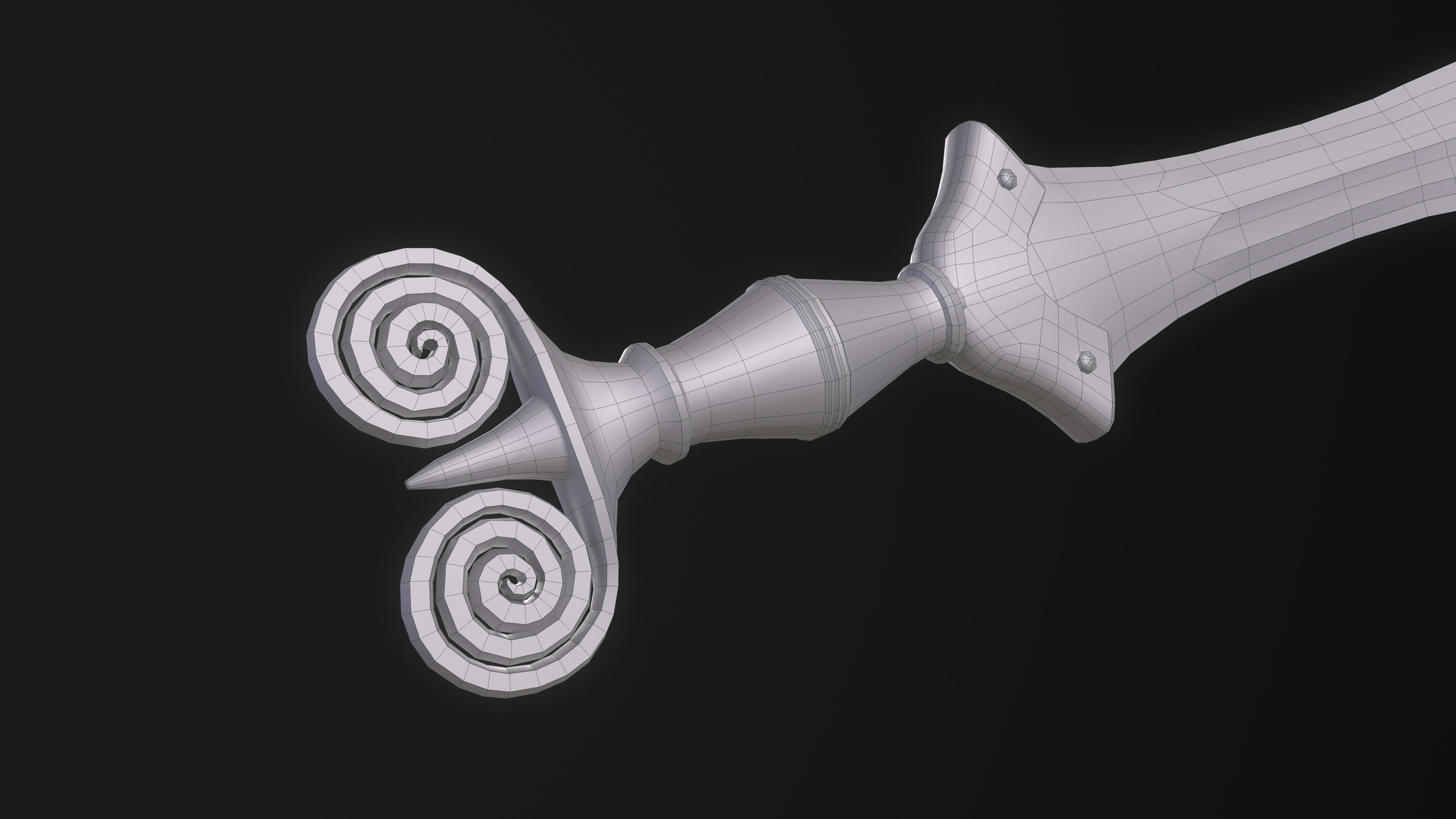 The Celtic Gundlingen - Leaf-Bladed Bronze Sword Low-poly 3D model_15