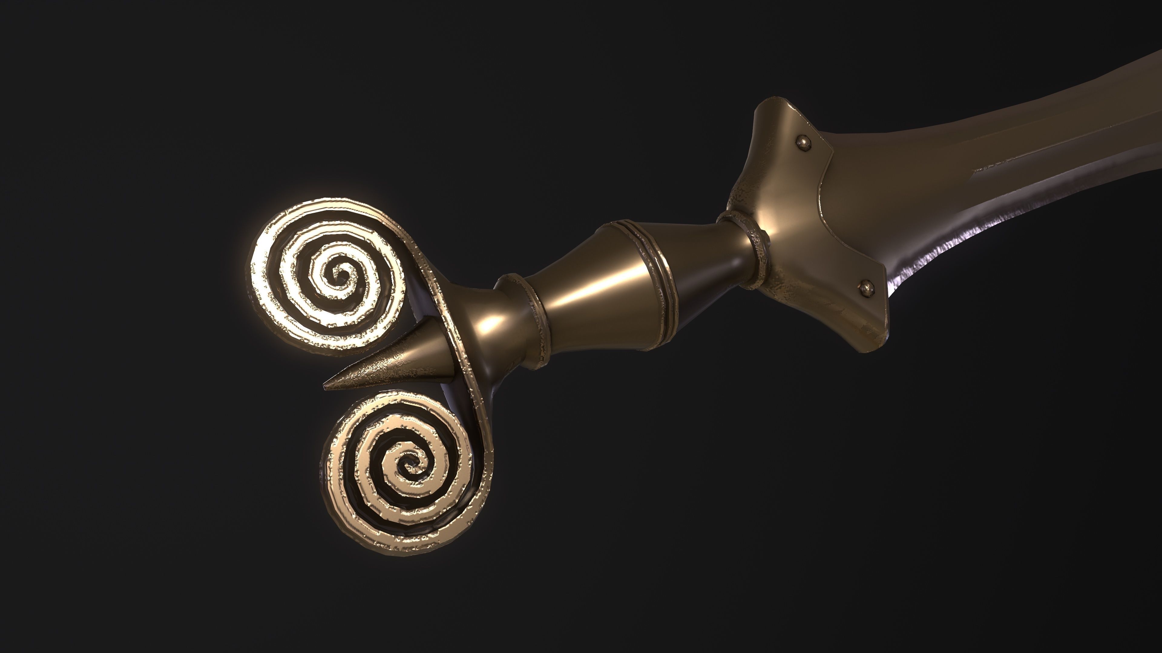 The Celtic Gundlingen - Leaf-Bladed Bronze Sword Low-poly 3D model_8